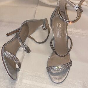2 Inch heel with sliver rhinestones, wore once size 8 women’s